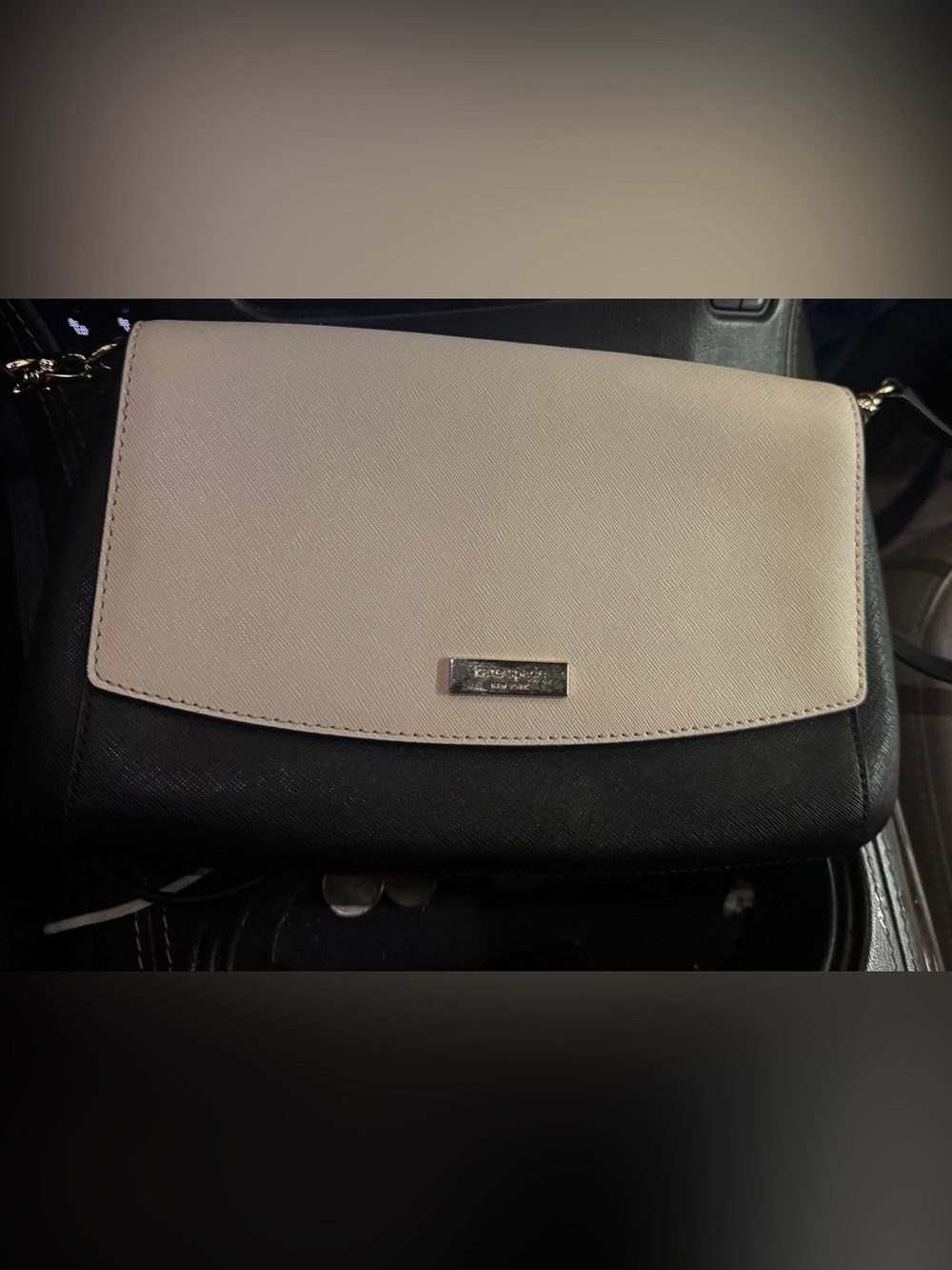 kate spade Black and Cream Two-Tone Crossbody Bag